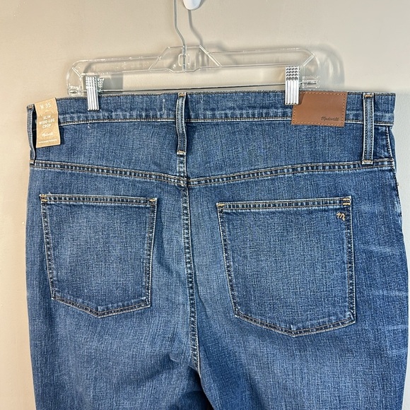 NWT Madewell Slim Wide Leg Crop Raw Hem High Rise Jeans Size 35 - Picture 9 of 15